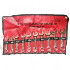 Black Hand Non-Slip Combination Wrench Set - 10pcs/Set - 10-19 mm - Stubby